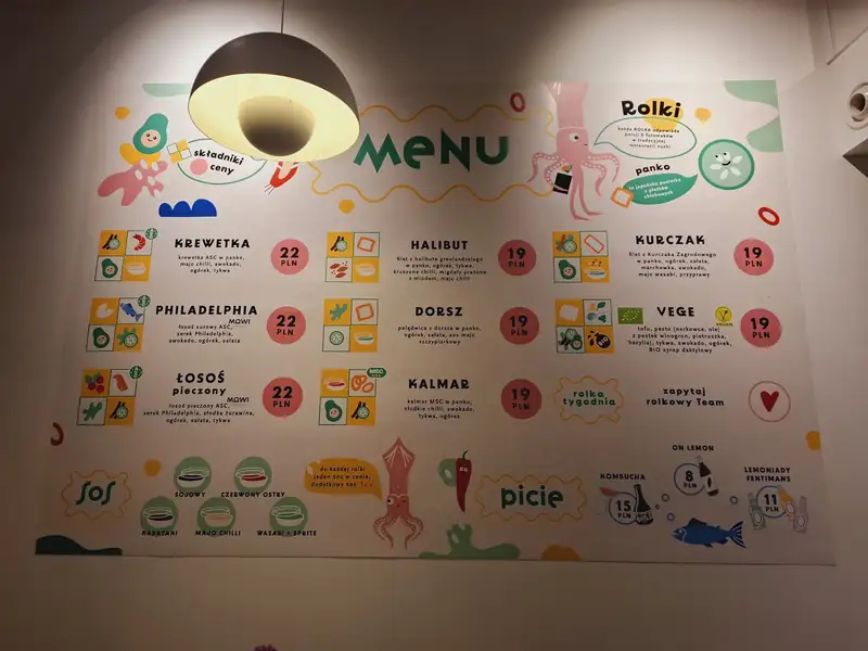 Menu na ścianie